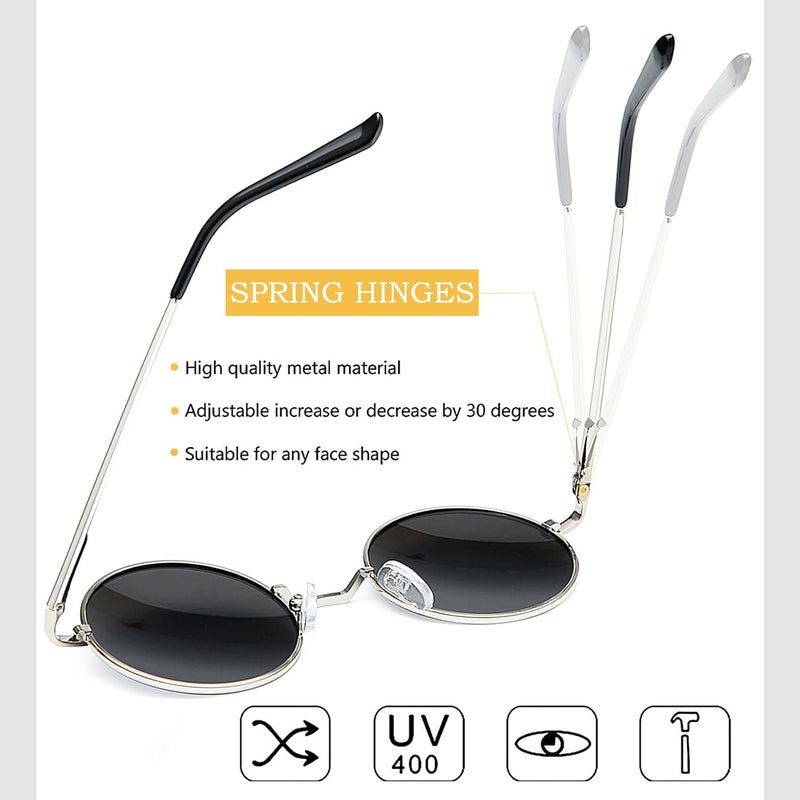Joopin Hippie Round Sunglasses for Women Men Small Circle Sun Glasses Polarized UV400 Protection - Image 5